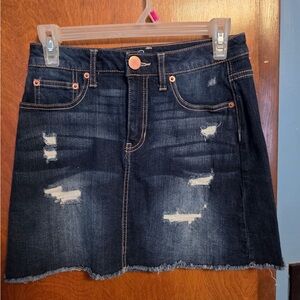 NOBO Dark Blue Distressed Mini Skirt